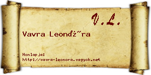 Vavra Leonóra névjegykártya